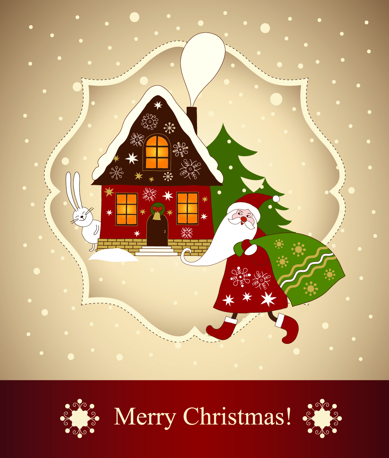 beautiful christmas greeting card 03 vector