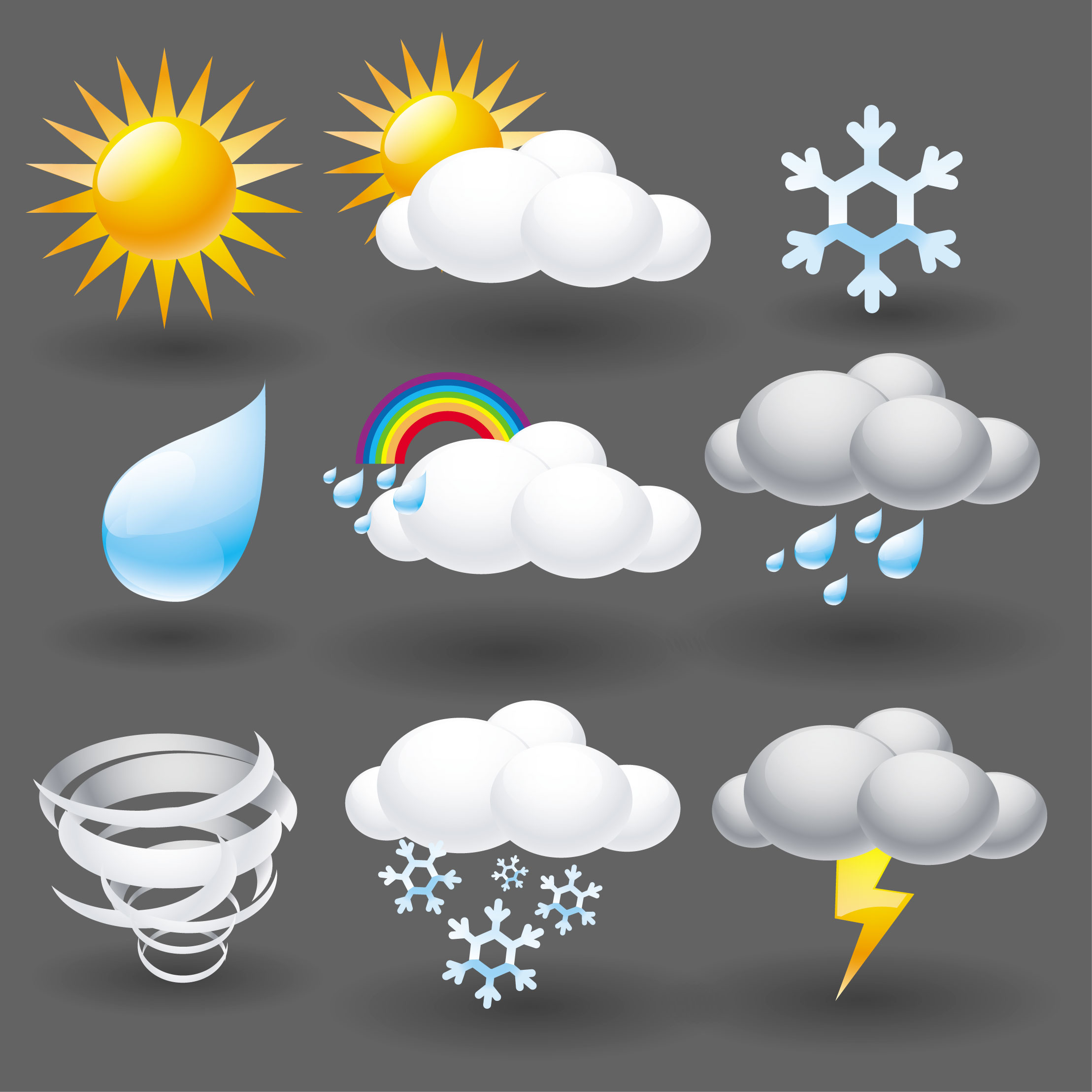 cartoon weather icon 05 vector