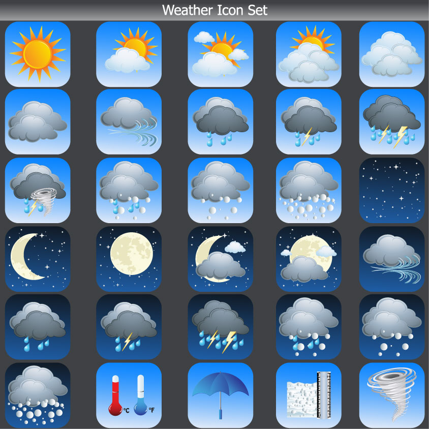 cartoon weather icon 03 vector