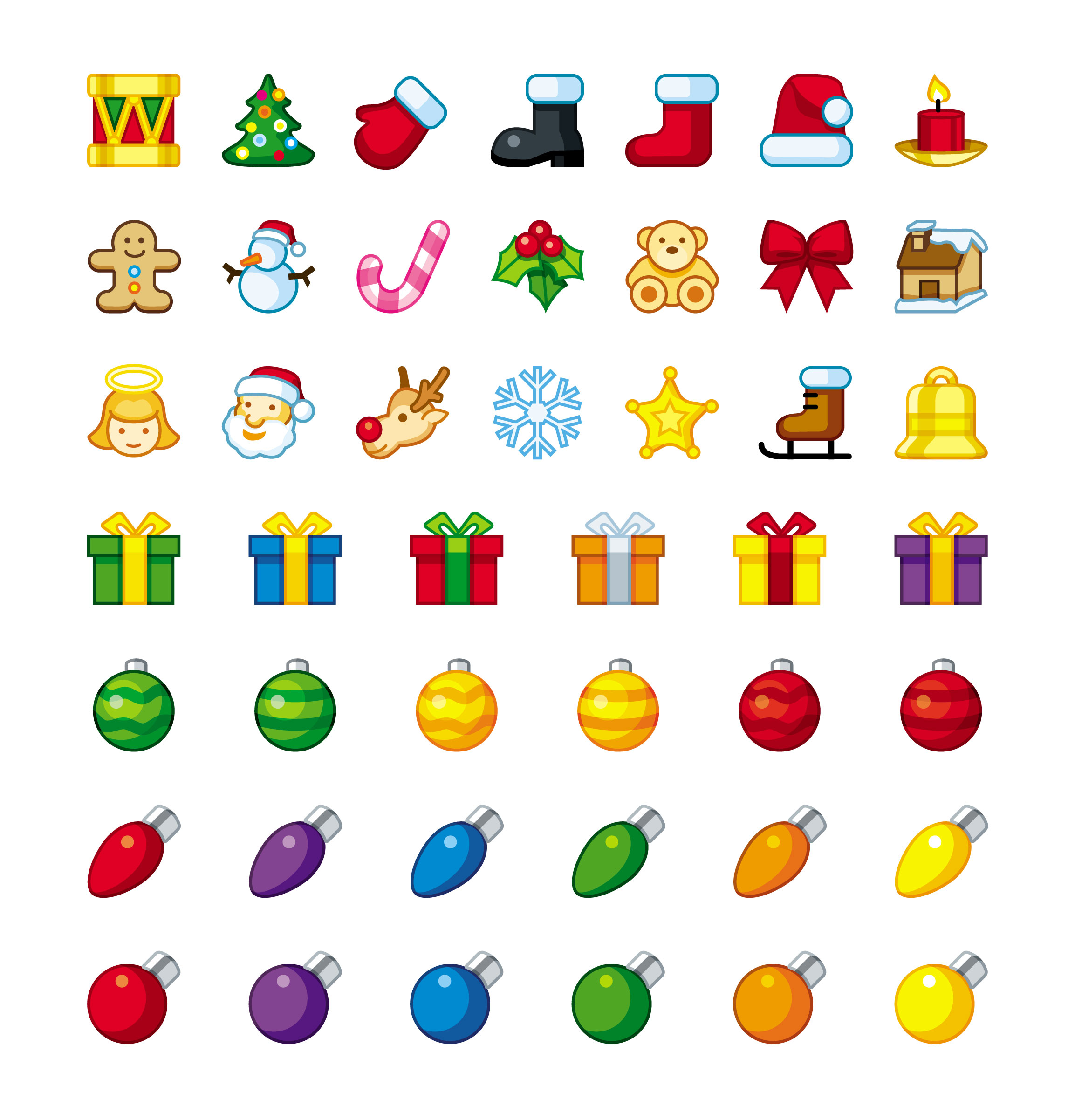 cartoon christmas icons vector