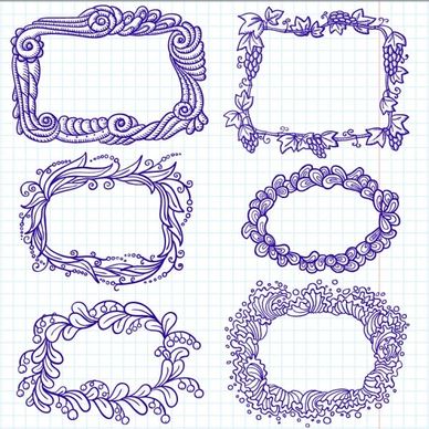 handpainted cartoon lace 01 vector