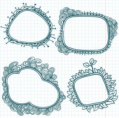 handpainted cartoon lace 03 vector