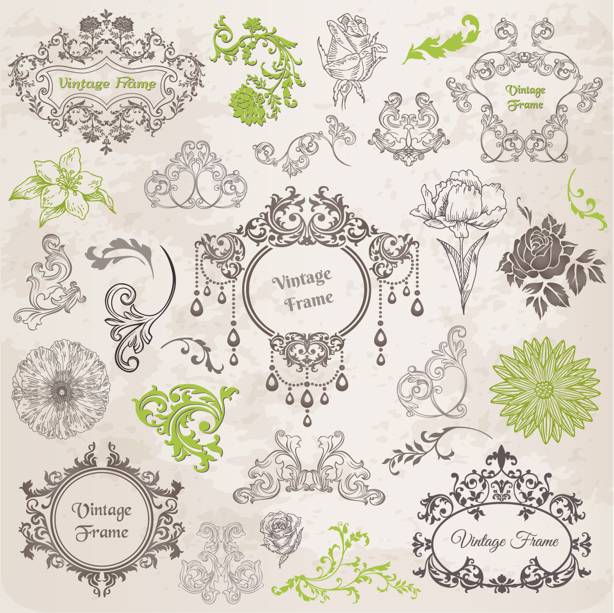 classic lace pattern 02 vector