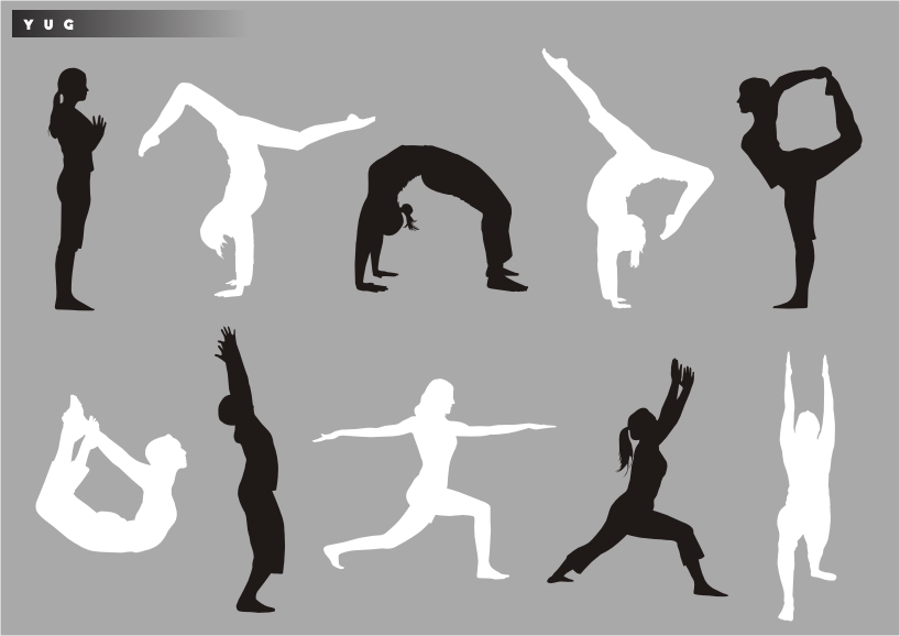 yoga silhouette vector