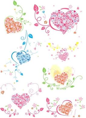 heartshaped ring pattern vector