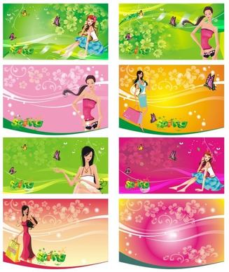 the shopping women supermarkets tag vector