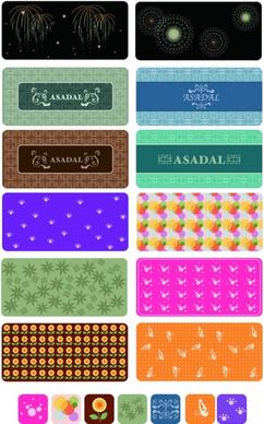 various background collection colorful ornament style