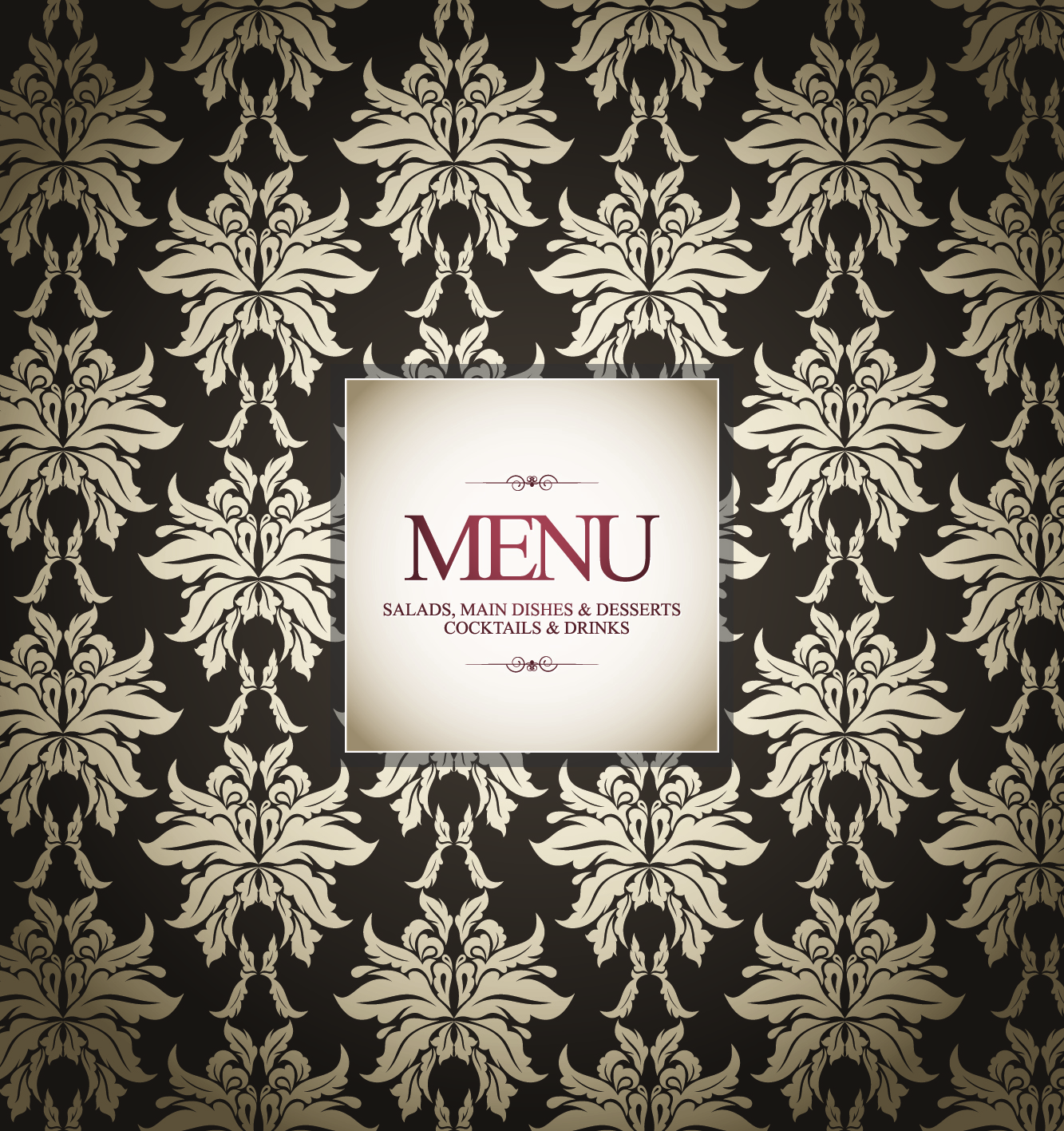 prime pattern menu cover 02 vector