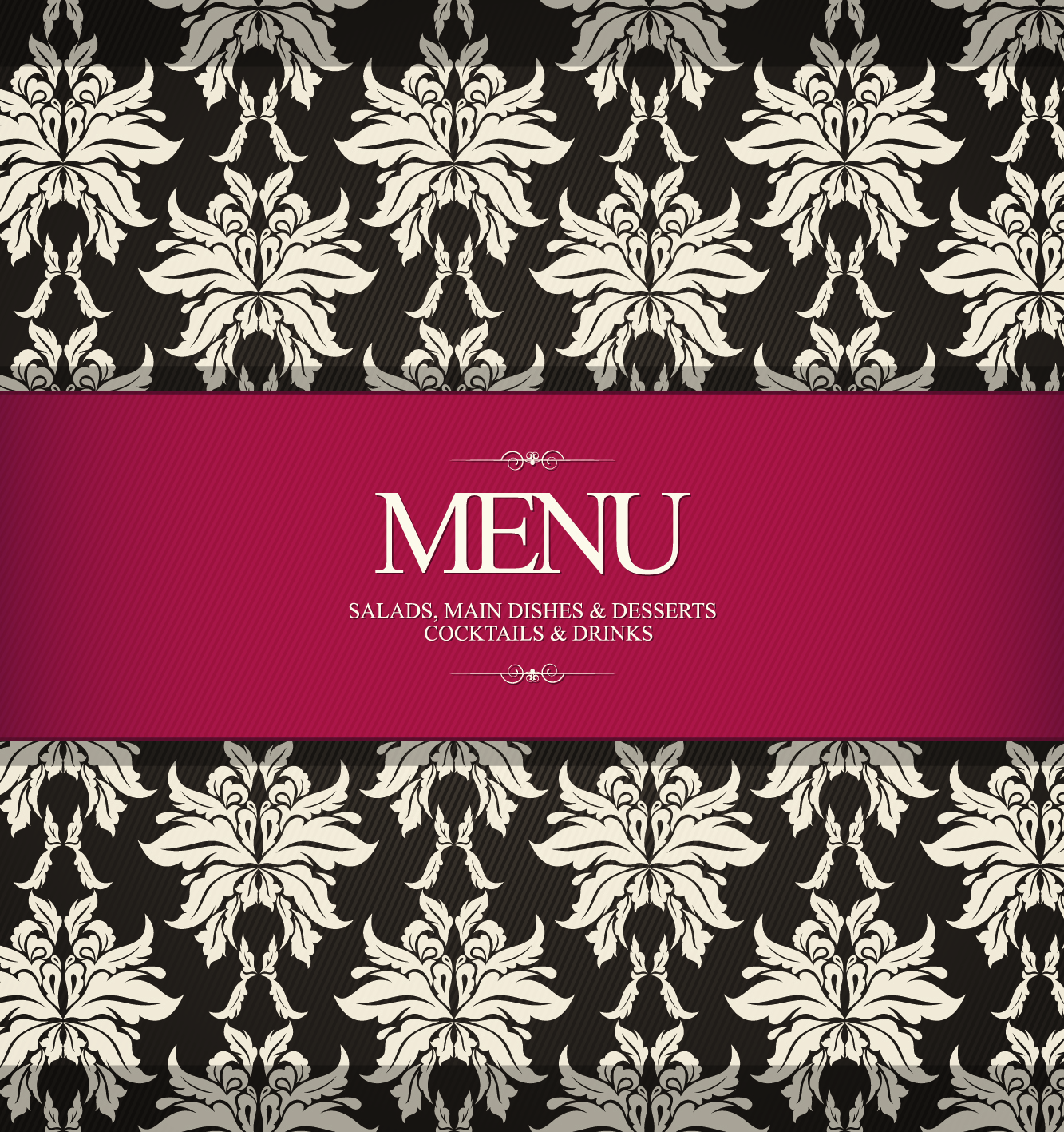 prime pattern menu cover 03 vector