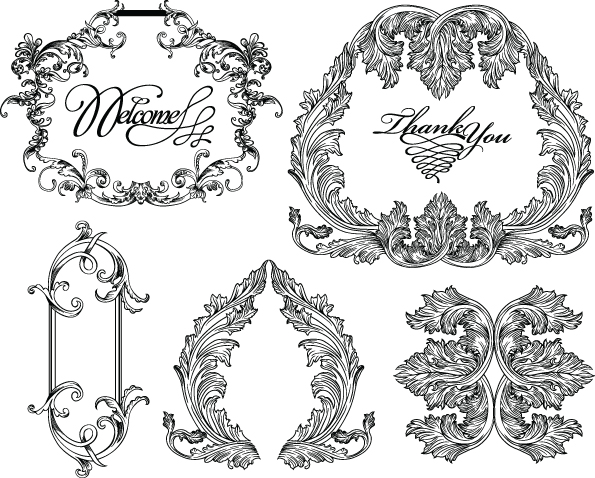 black and white lace pattern 03 vector