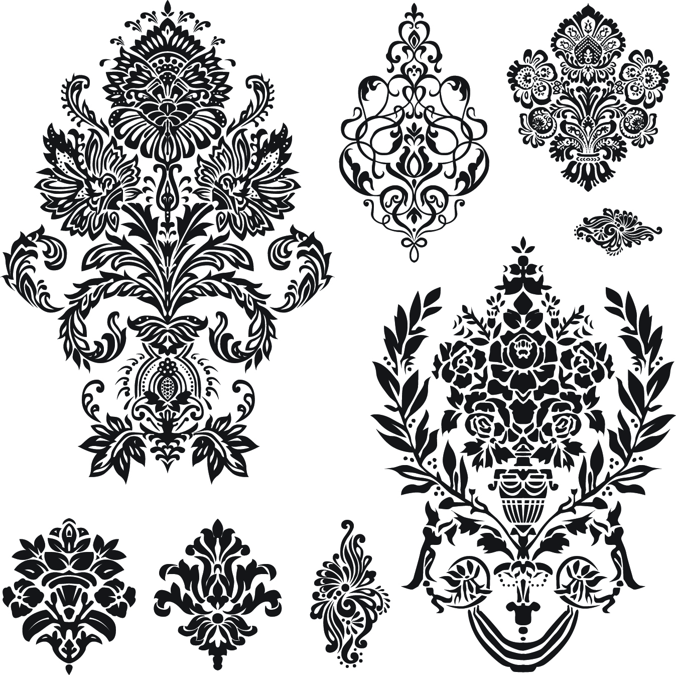 black and white patterns 01 vector