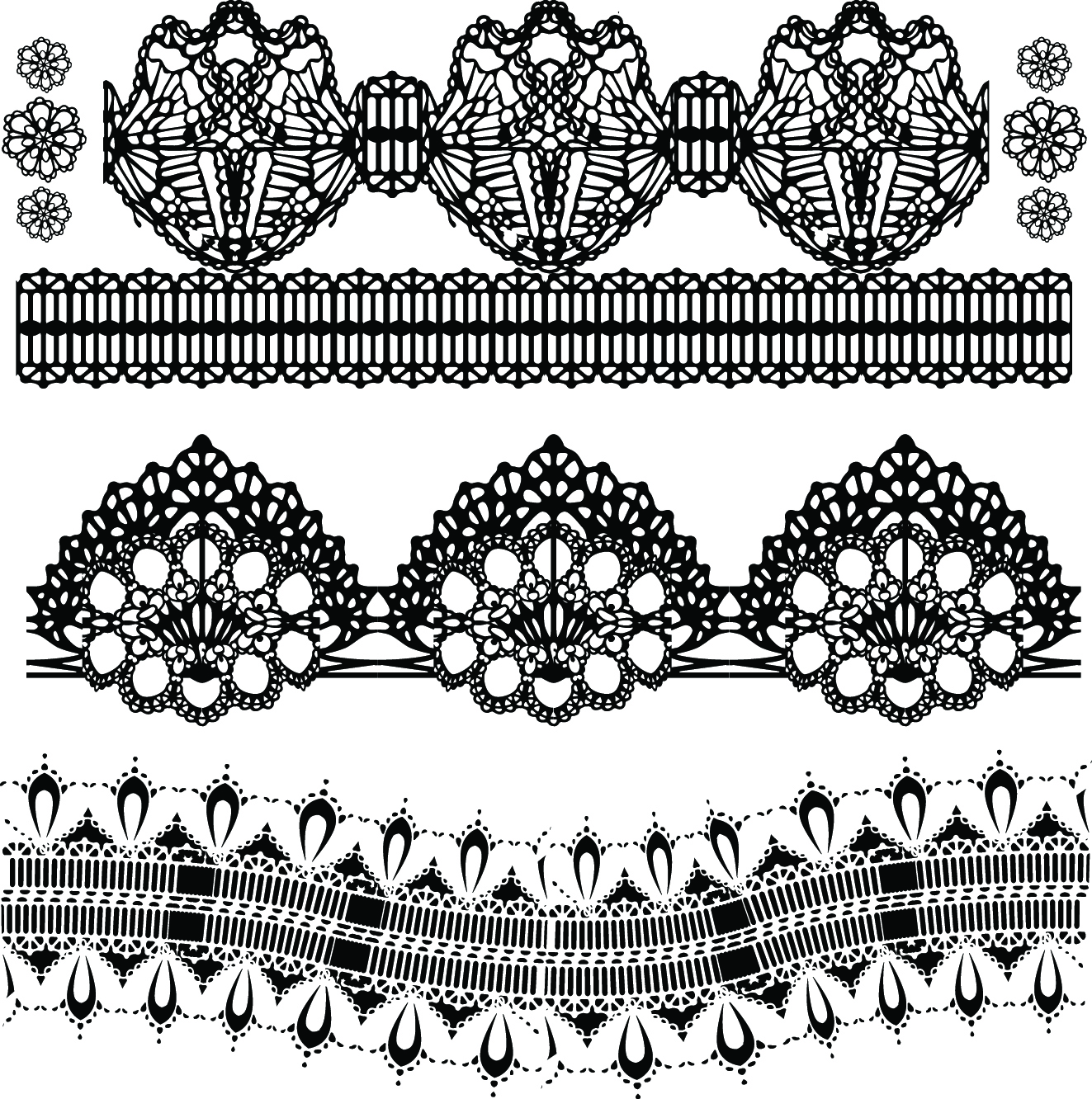 black and white patterns 01 vector