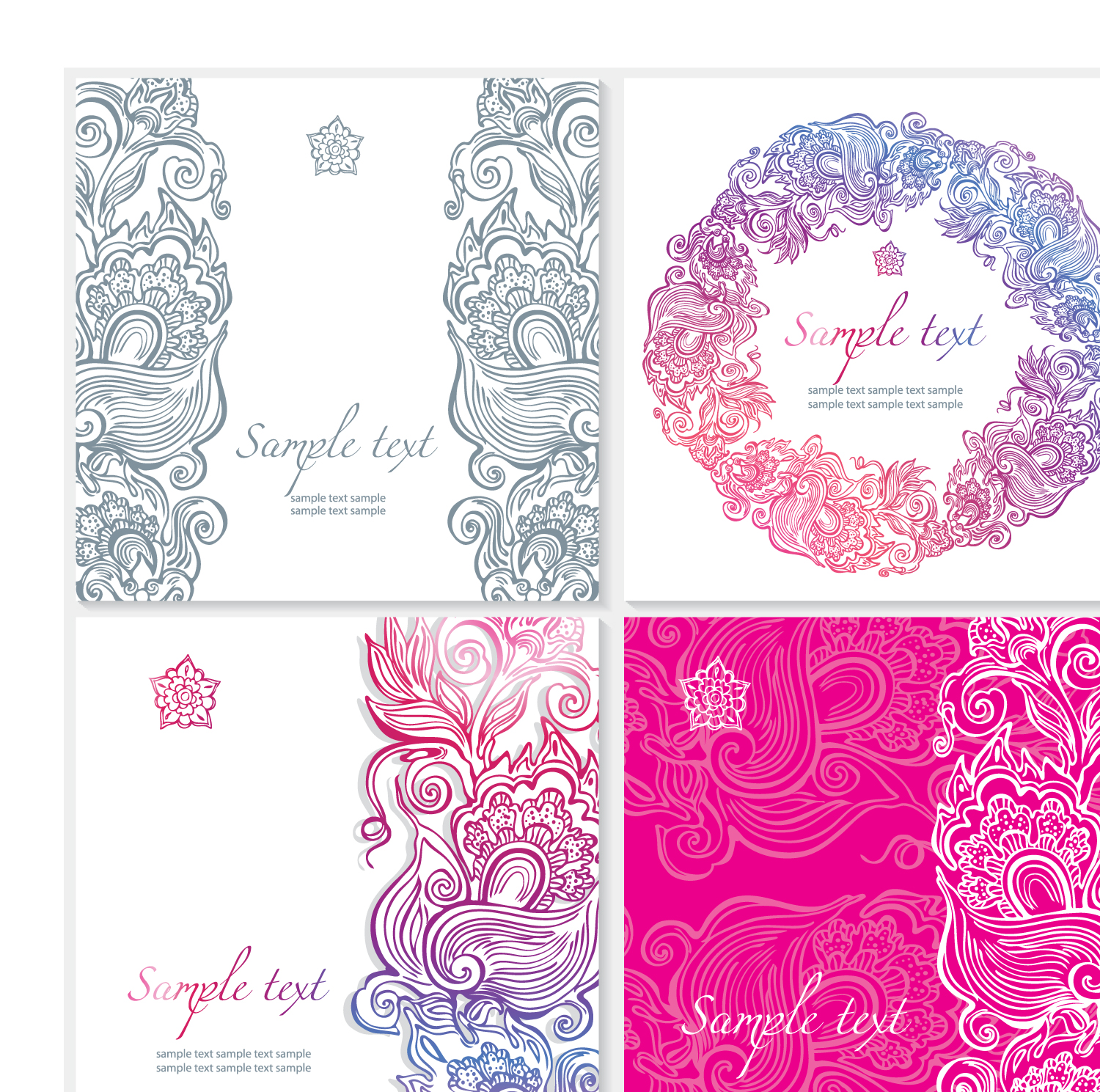 exquisite pattern card 02 vector