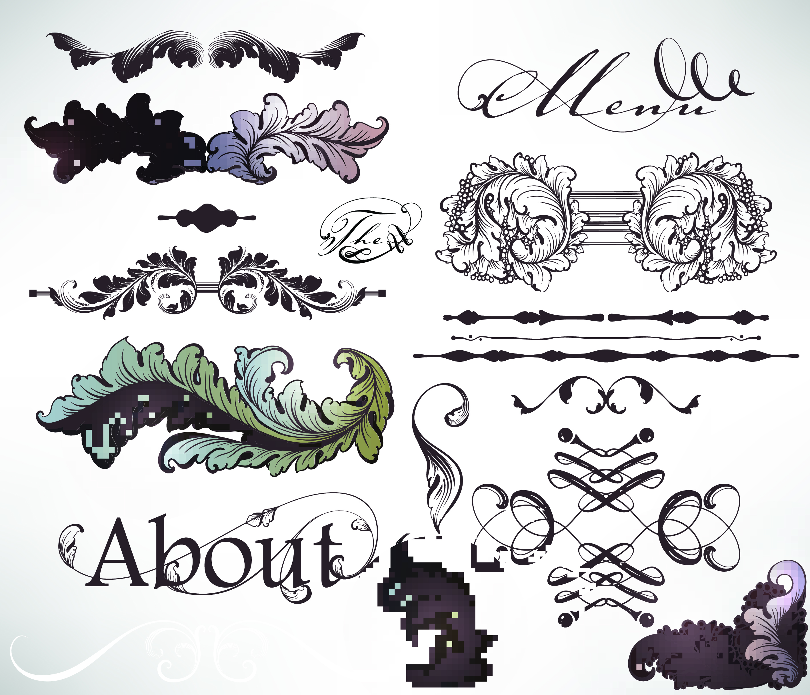 classic lace pattern 09 vector