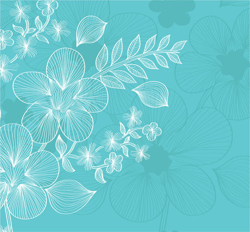 lines flowers 03 vector