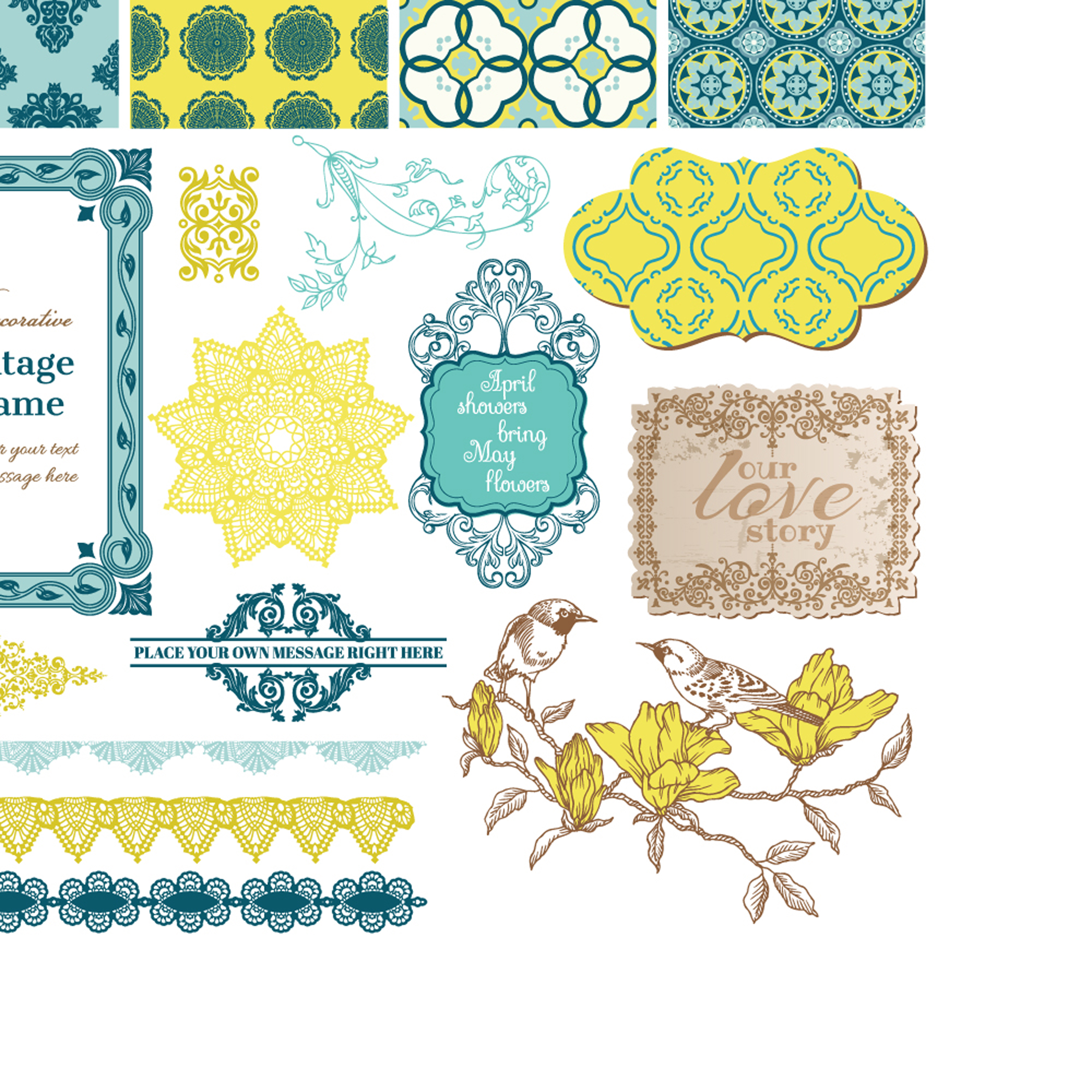 exquisite lace pattern 02 vector