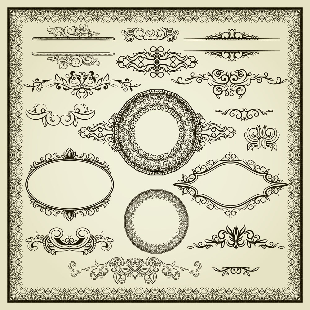 classic pattern border 01 vector