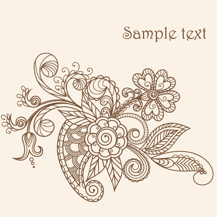 fine line art pattern 03 vector