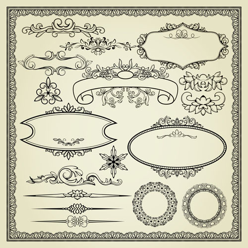 europeanstyle lace pattern 04 vector