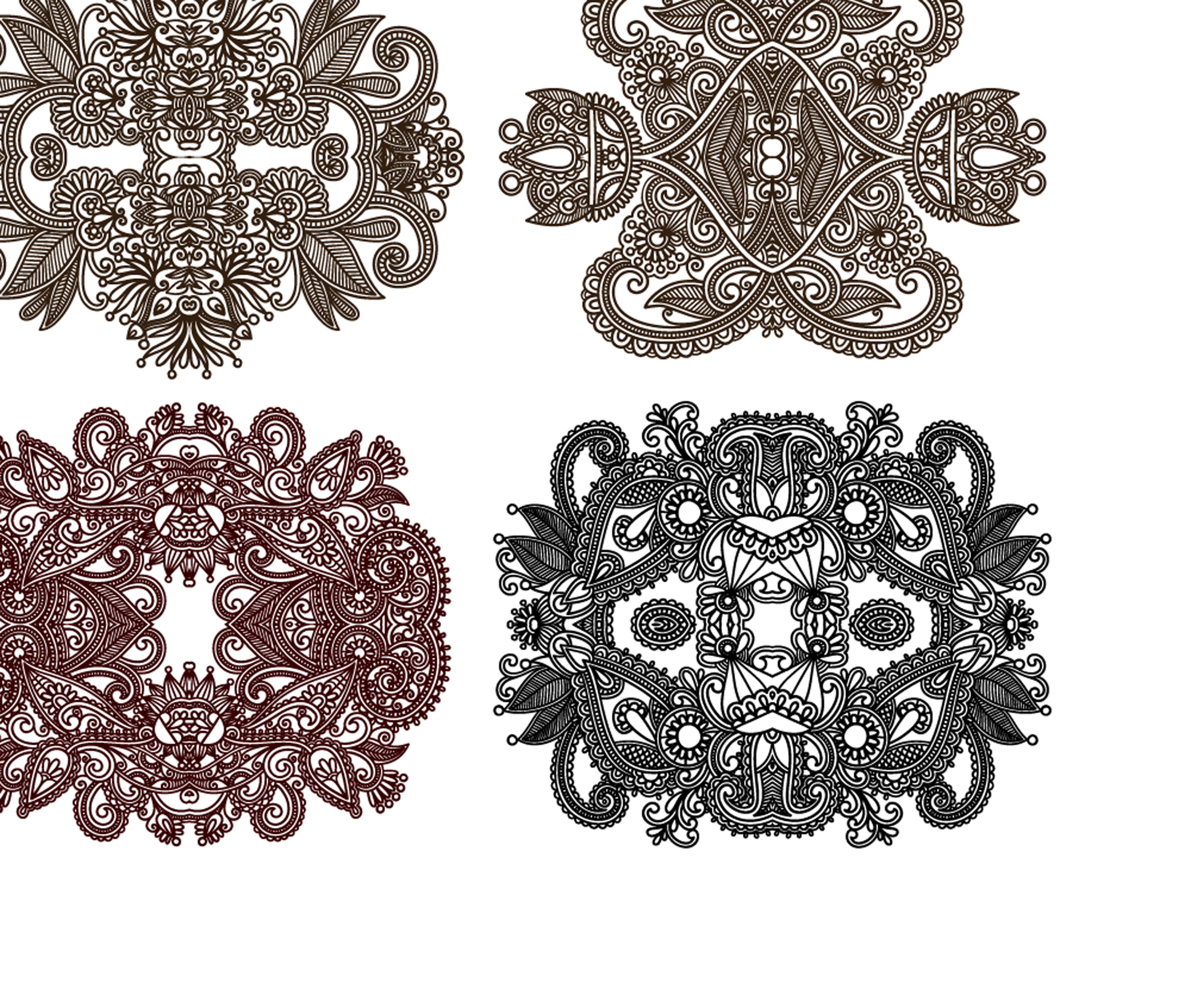 classic decorative patterns elements 01 vector