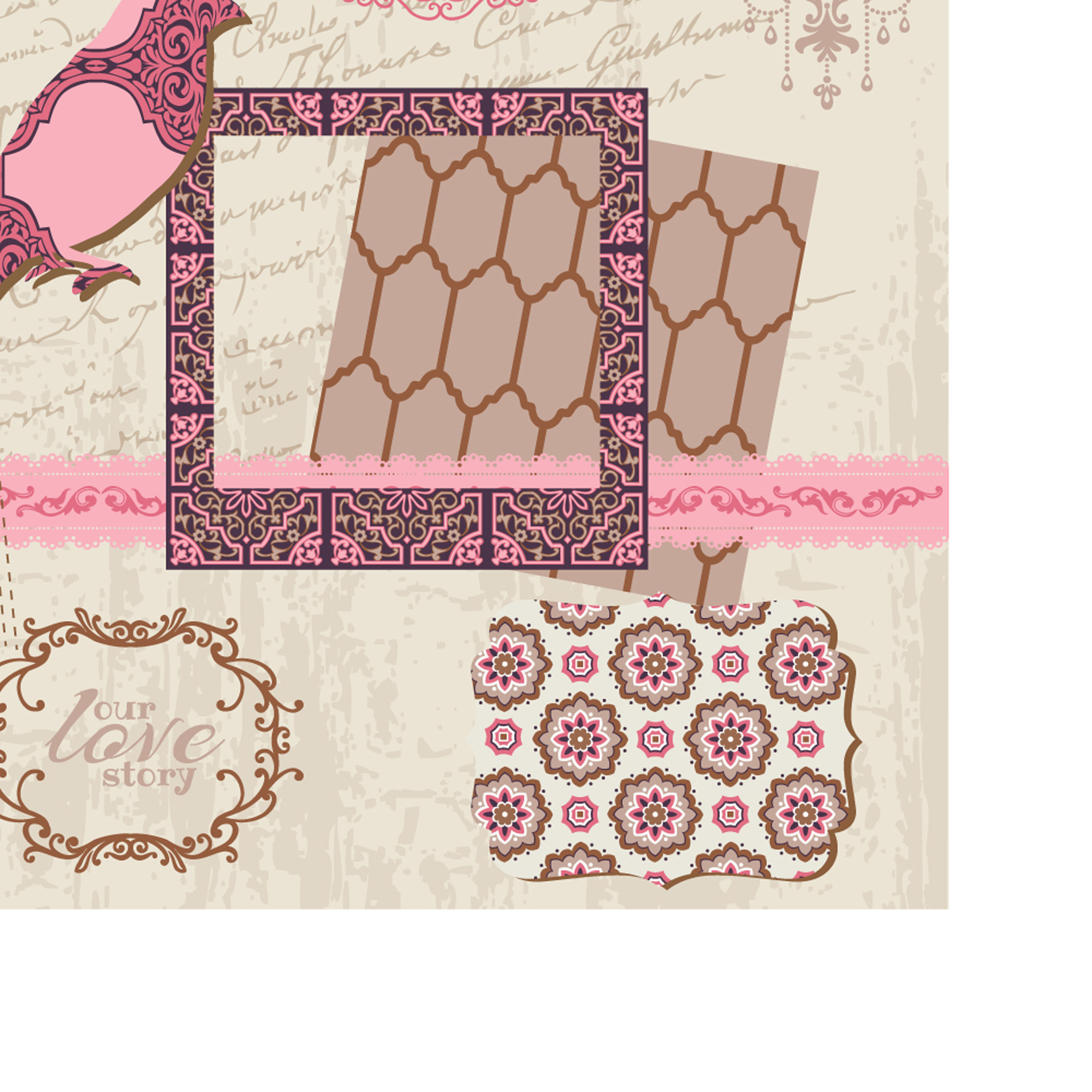 exquisite lace pattern 03 vector