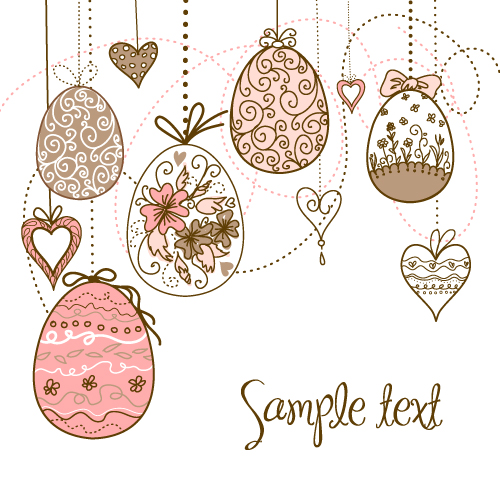 handpainted easter pattern 03 vector