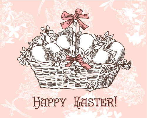 handpainted easter pattern 02 vector