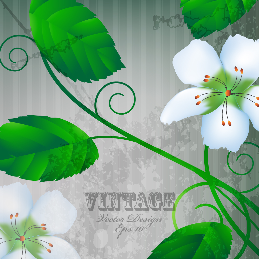 warm flowers background 05 vector