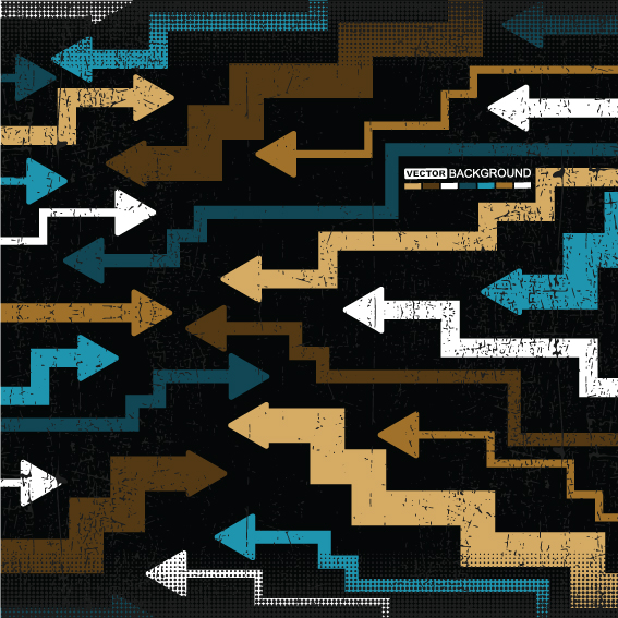 trend of colored arrows 11 vector