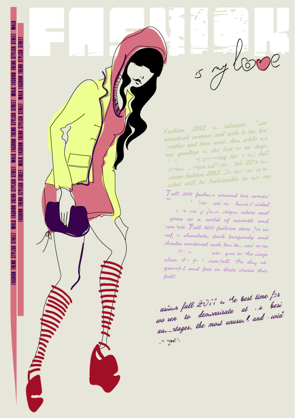 girls fashion illustrator 04 vector