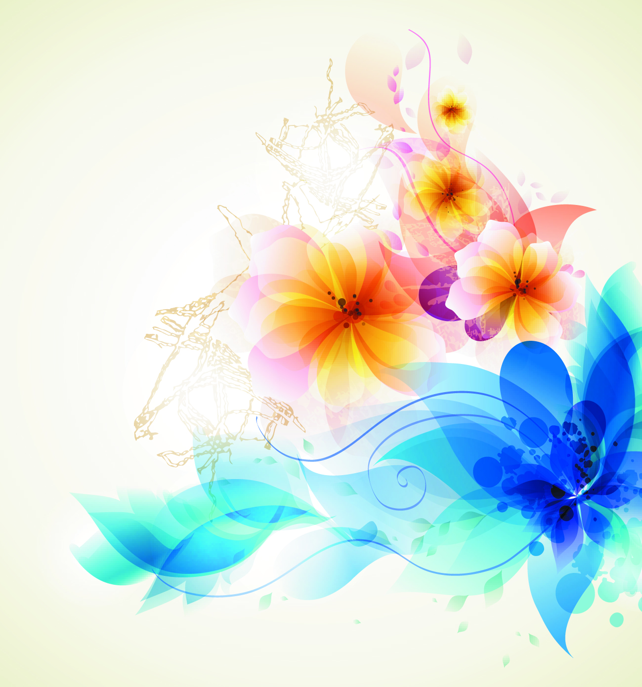 romantic flower background 01 vector