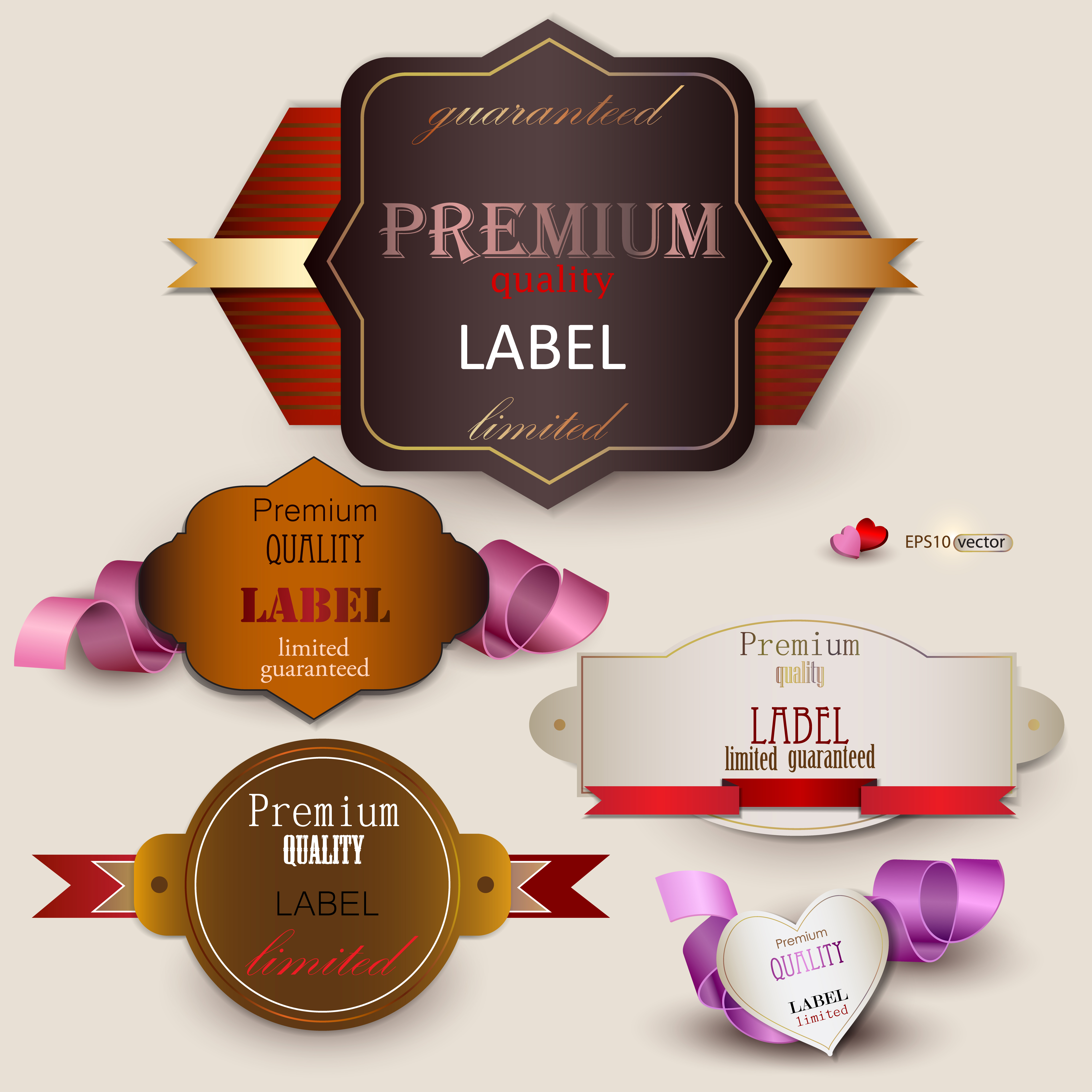 the exquisite label design 02 vector