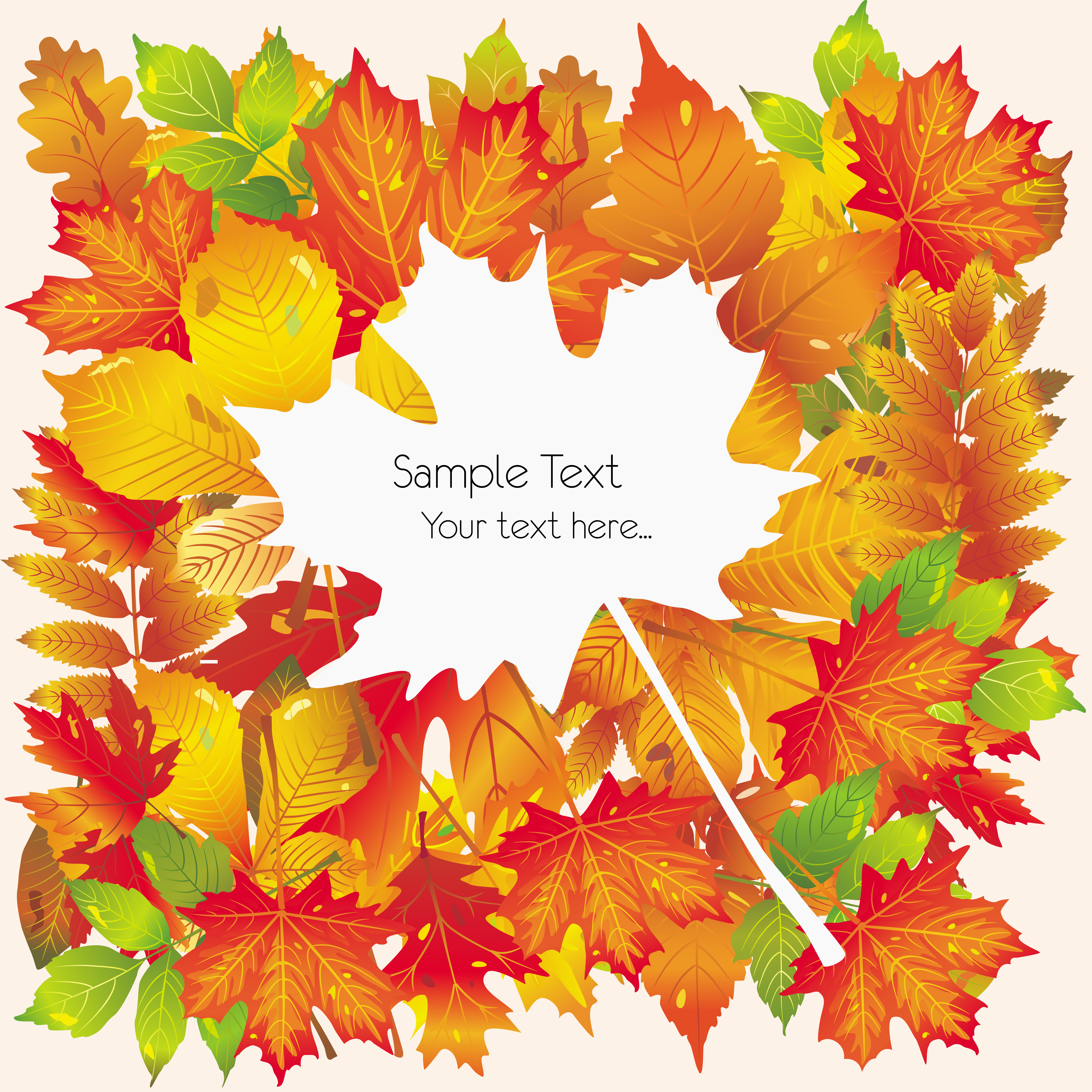 beautiful autumn leaves card 02 vector