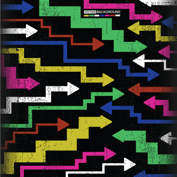 the trend of colored arrows 12 vector