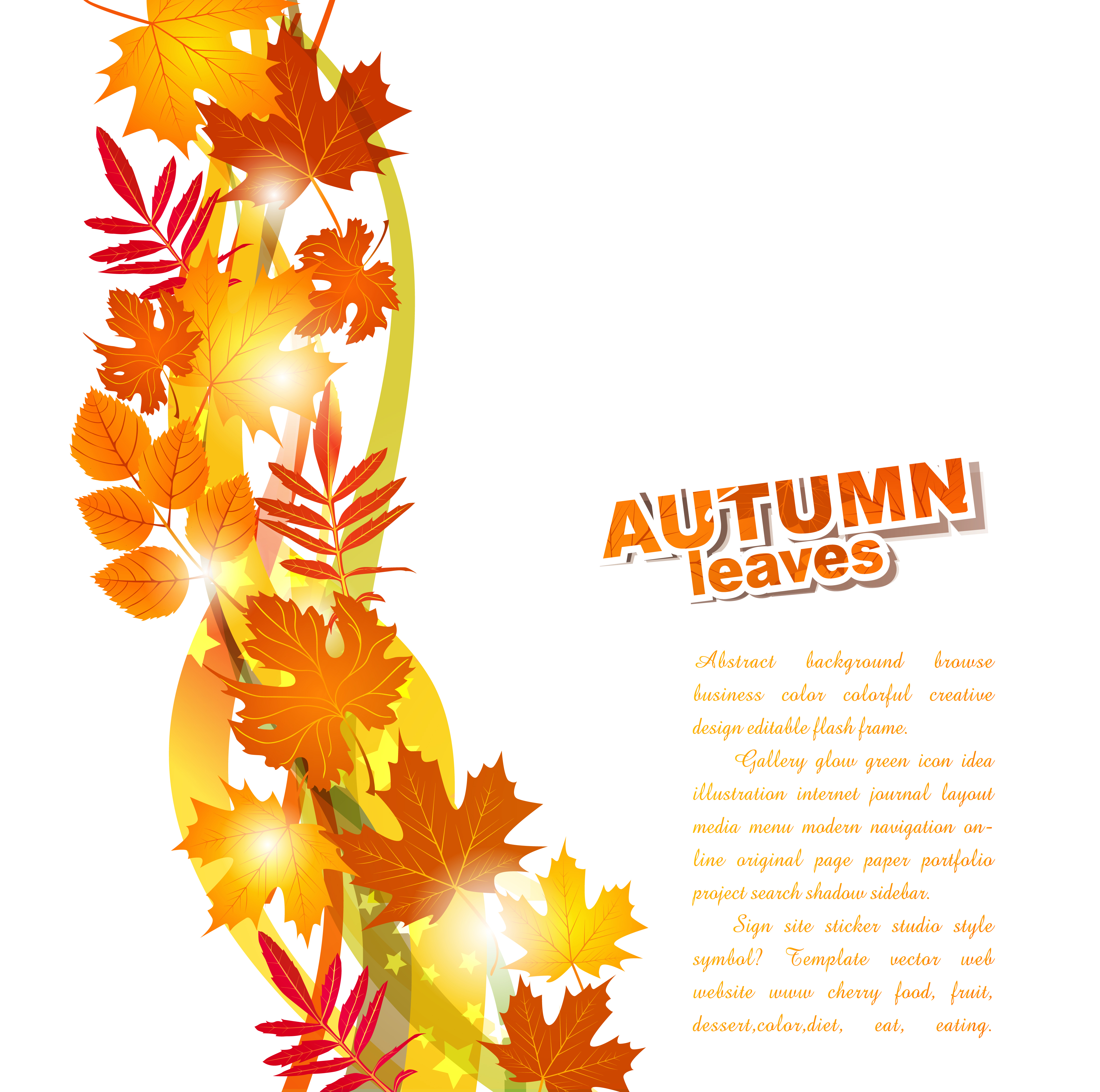 beautiful autumn leaf background 02 vector