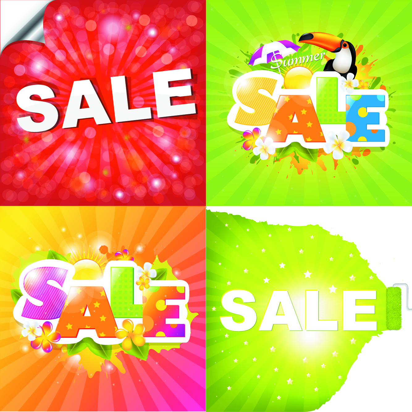 summer deals posters 04 vector