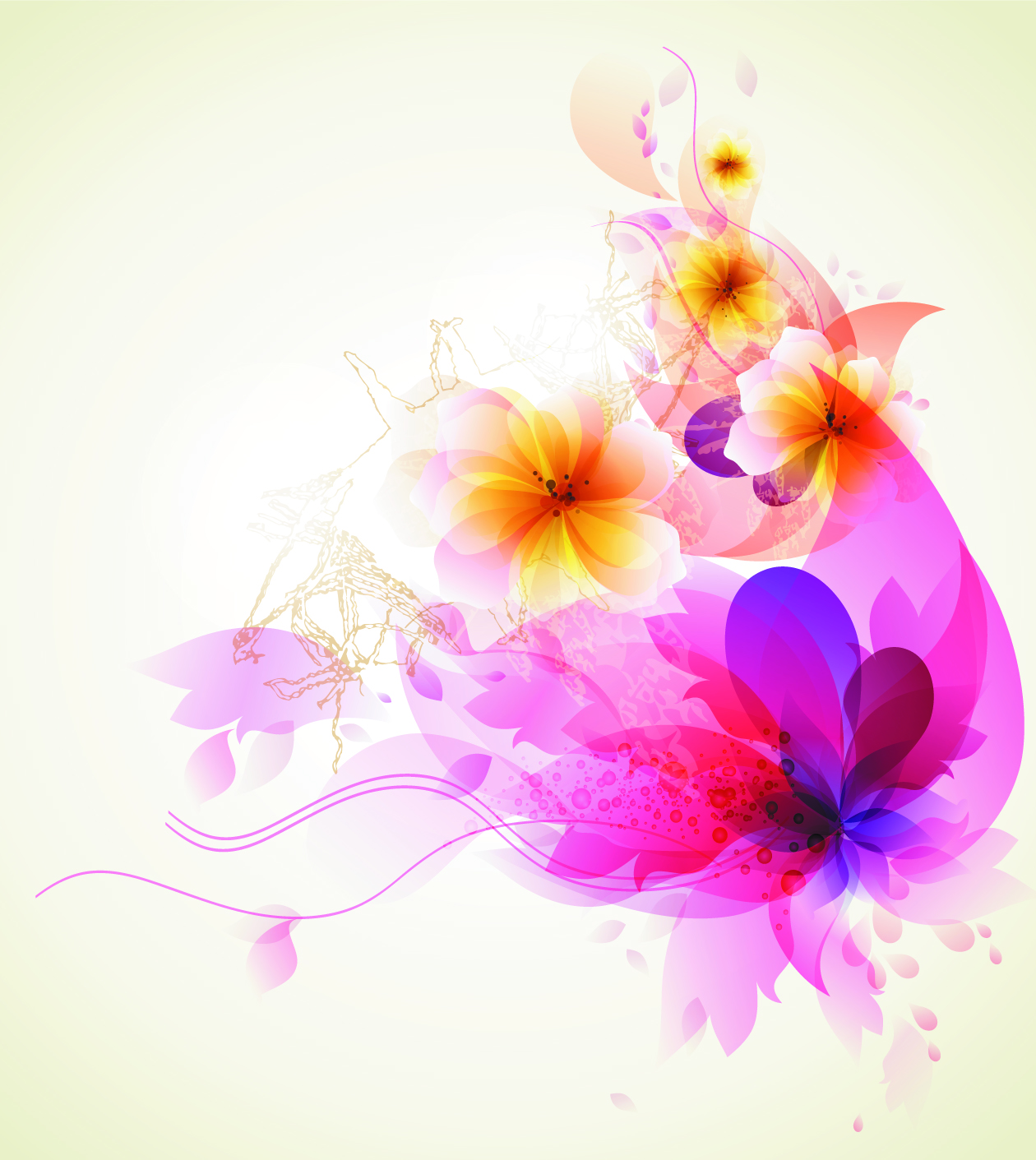 romantic flower background 04 vector