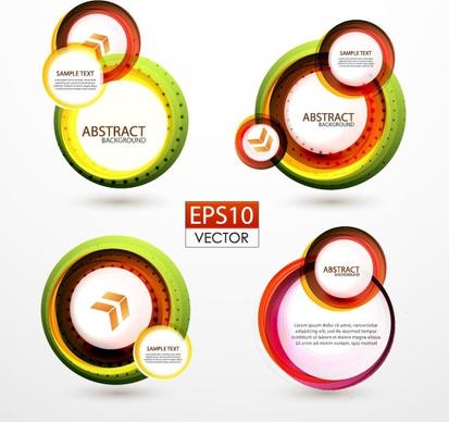 colorful ring label 01 vector