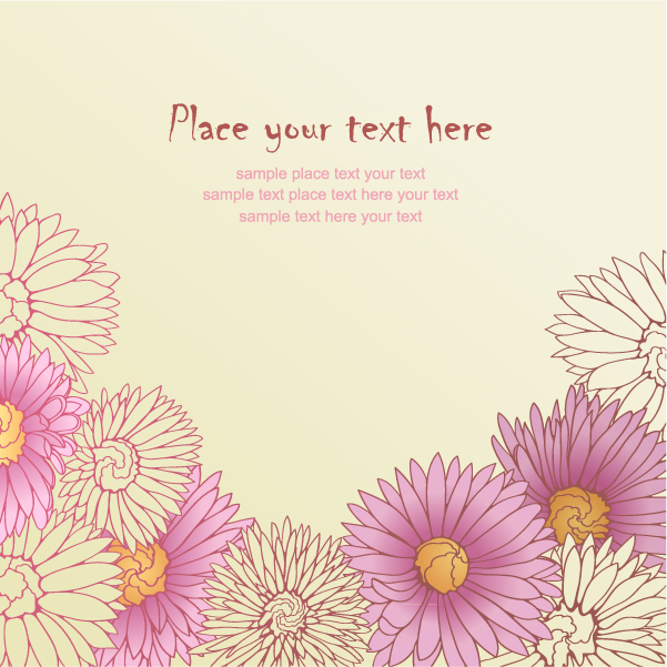 beautiful flowers background 01 vector