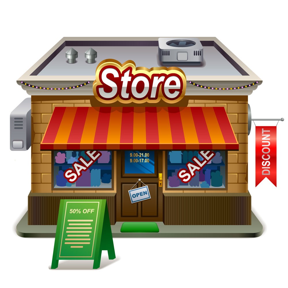 small shops model 02 vector