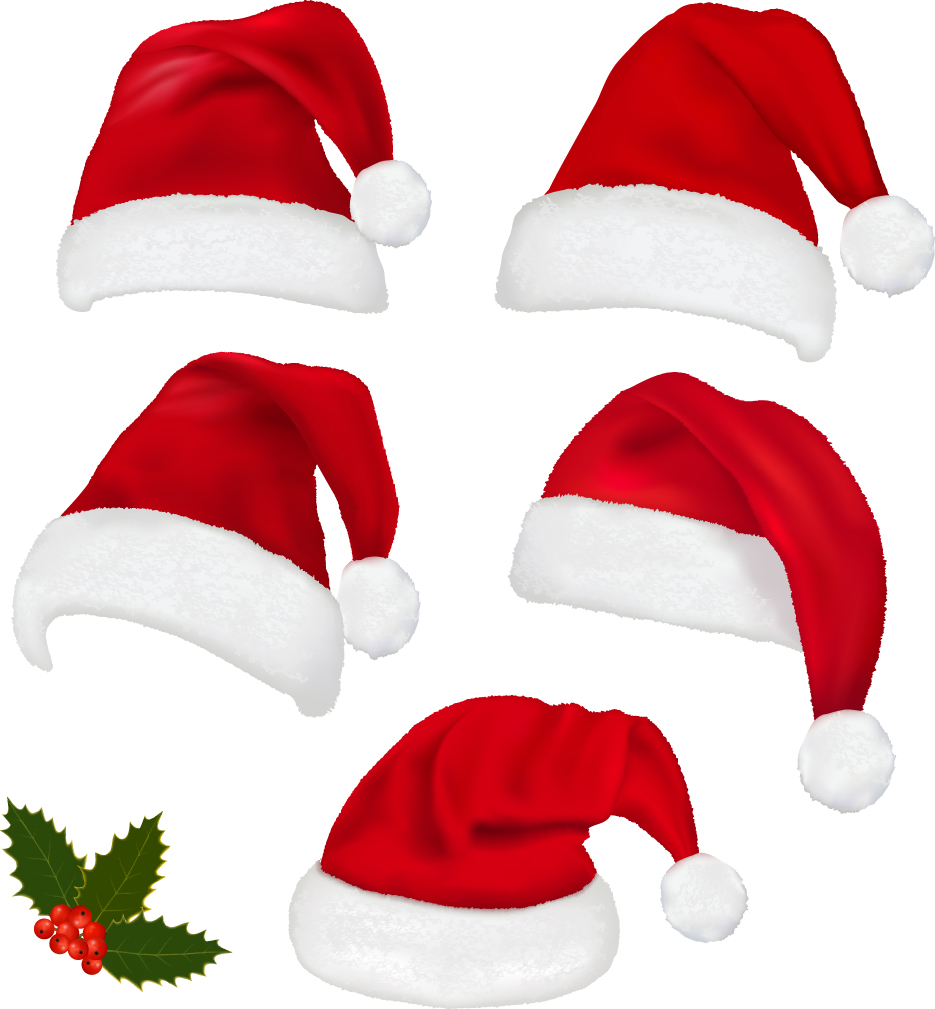 christmas hats 02 vector