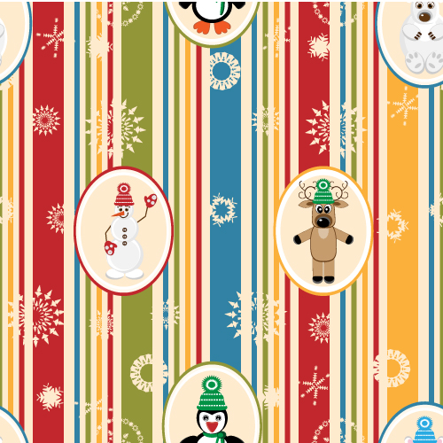 christmas cartoon background pattern 01 vector