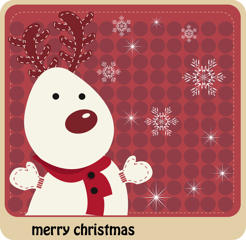 cartoon christmas elk 01 vector