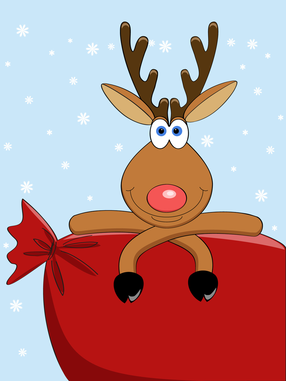 cartoon christmas elk 03 vector