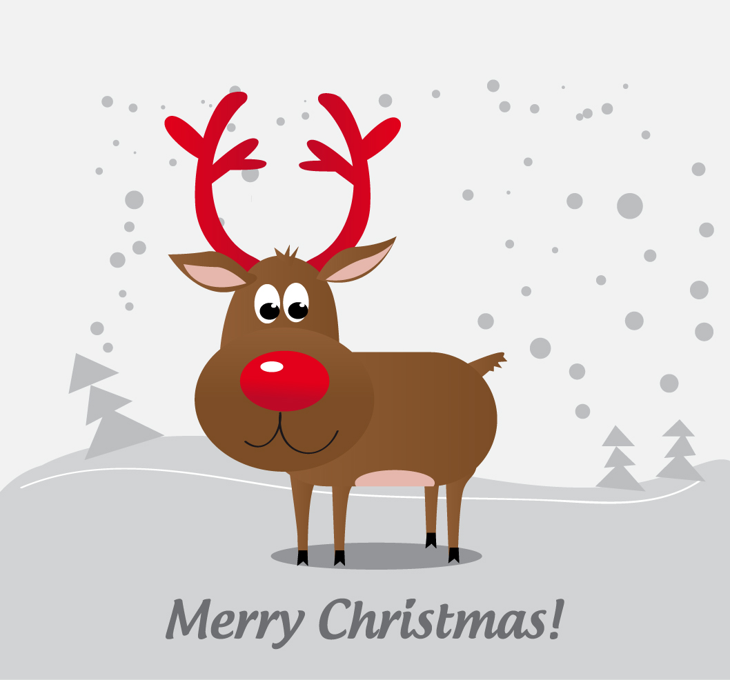 cartoon christmas elk 05 vector