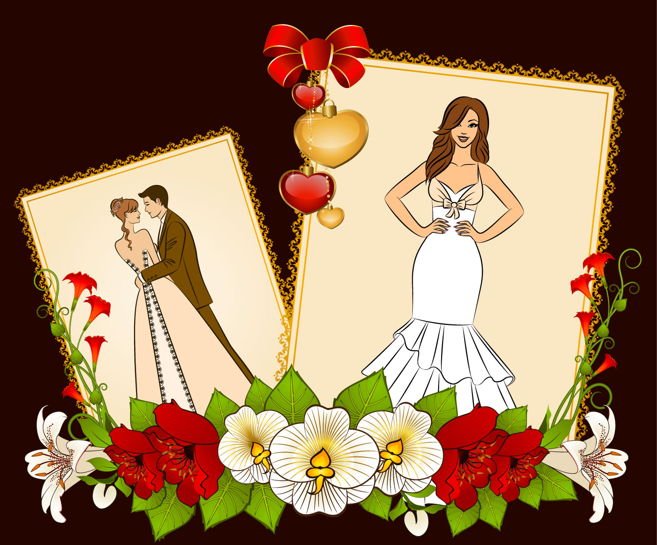 wedding postcards 05 vector