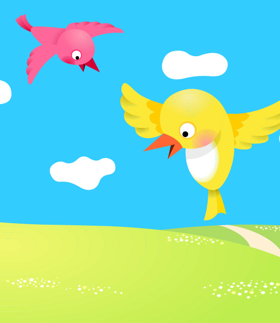 two birdies vector