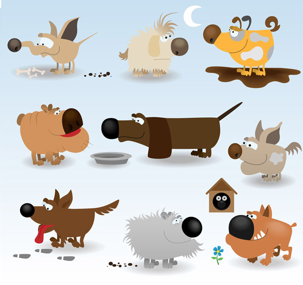 vector cute cartoon dog