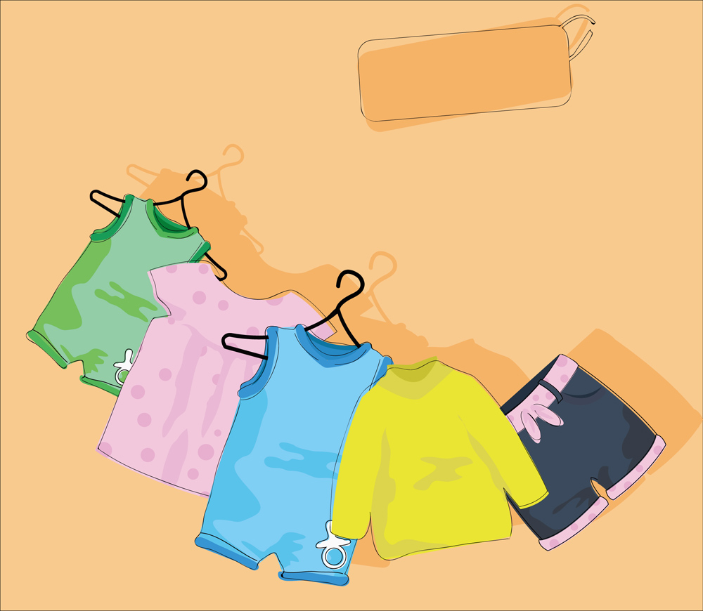 cartoon children39s clothing 05 vector