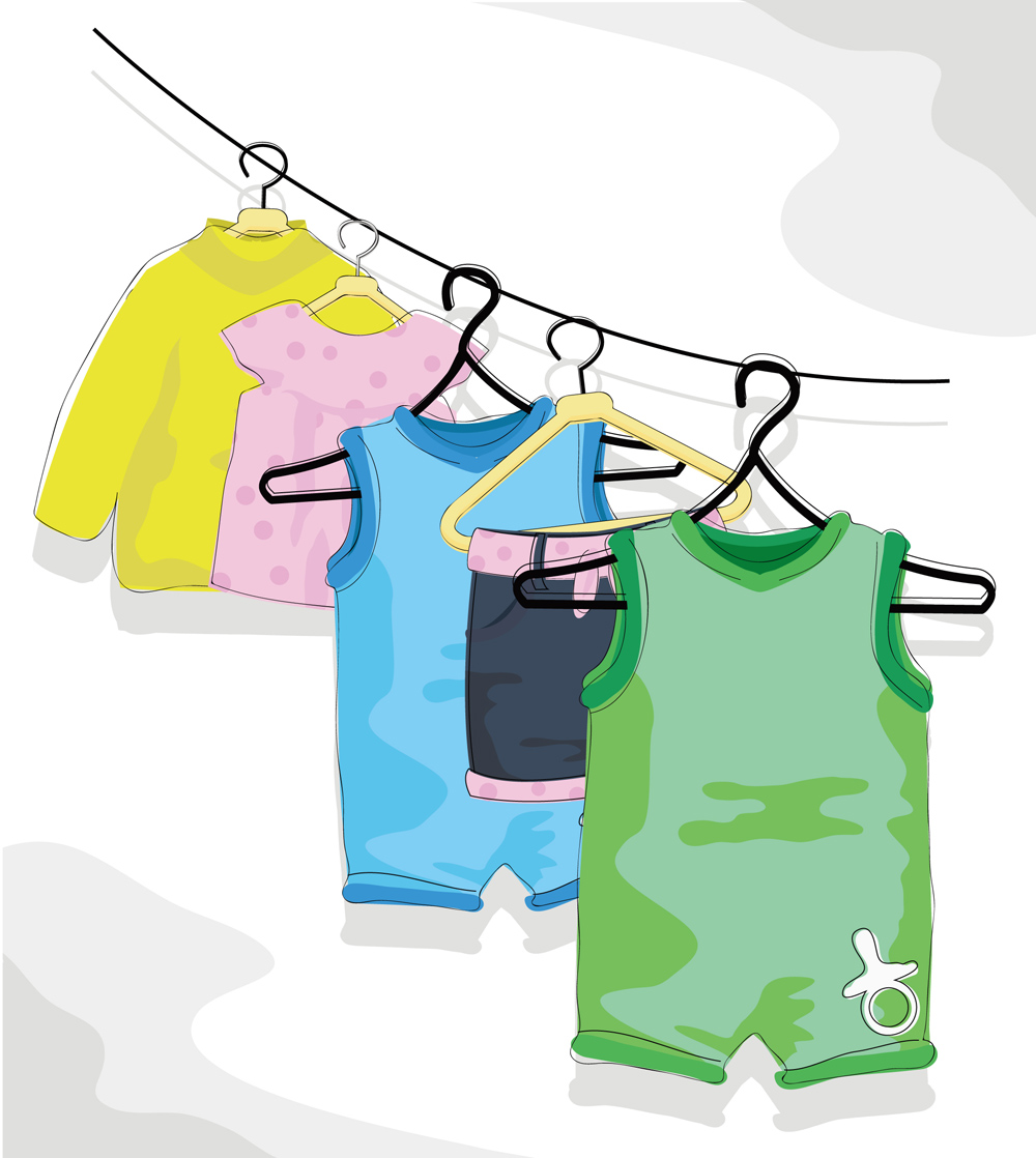 cartoon children39s clothing 02 vector